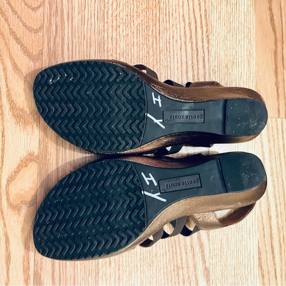 Gentle Souls Brown & Metallic Copper Wedges Size 7.5 M - Picture 7 of 9